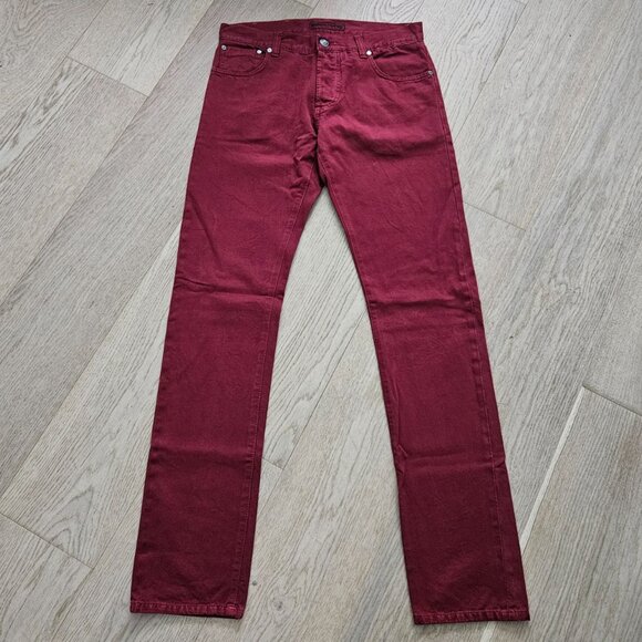 Isaia Burgundy 5-Pocket Cotton Jeans – Size 32 (48 EU) - Picture 4 of 16